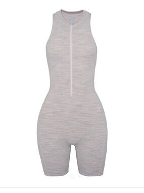 Davis Active Zip Romper Grey